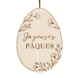 Décoration murale en bois oeuf de Pâques fleurs de magnolia