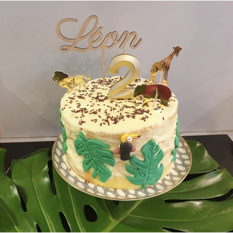 Cake topper personnalisé en bois, anniversaire koala - Print Your Love