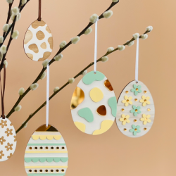 Kit réalisation suspensions arbre de Pâques oeufs pastel