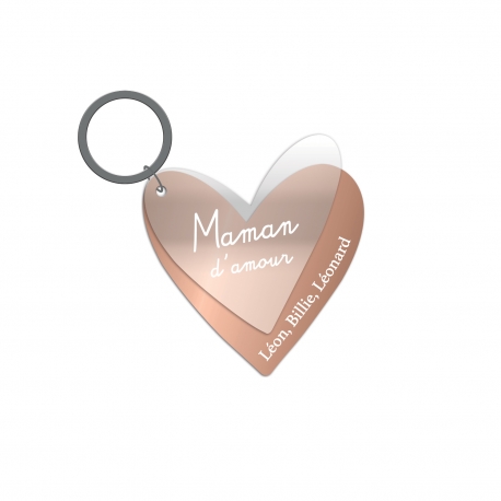 Porte-clés coeur personnalisé cadeau maman fête des mères