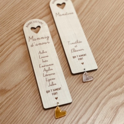 Marque-page personnalisé en bois, cadeau original maman