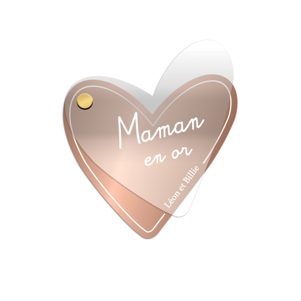 Miroir de poche coeur personnalisable avec prénom, collab Mon Petit Léon