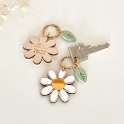 Porte-clefs marguerite à personnaliser pour la fête des mères
