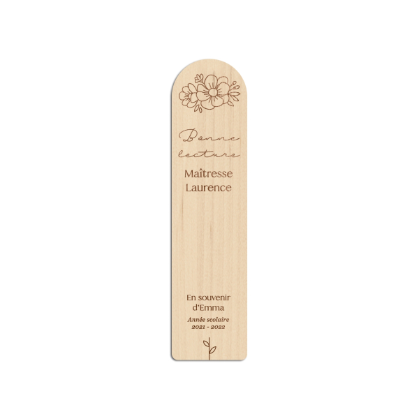 Marque-page en bois personnalisé maîtresse, cadeau souvenir d'enfant