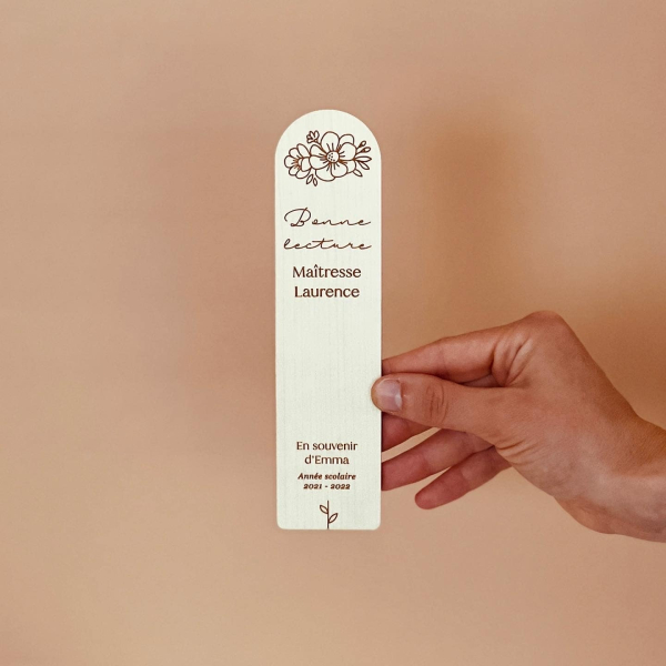 Marque-page en bois à personnaliser pour maîtresse, astem ou nounou