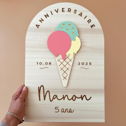 Panneau de bienvenue anniversaire enfant thème glace
