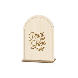 Présentoir sur pied en bois avec votre logo