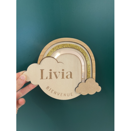 Carte naissance arc-en-ciel LIVIA