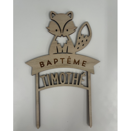 Cake topper renard TIMOTHE