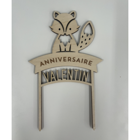 Cake topper renard VALENTIN
