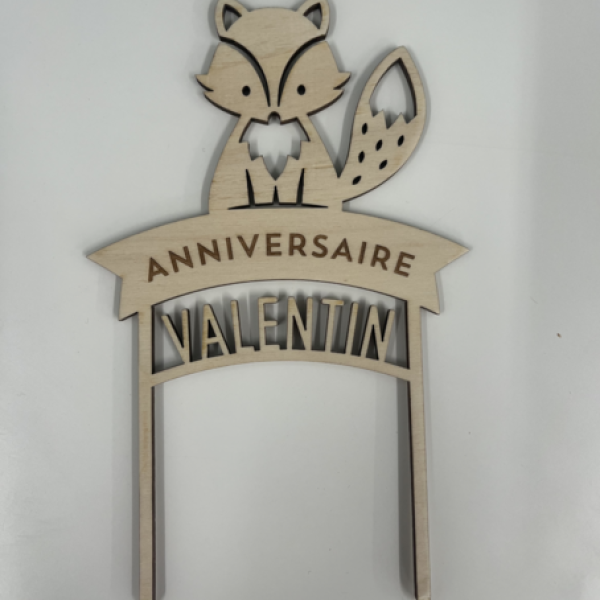 Cake topper renard VALENTIN