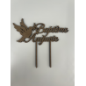 Cake topper baptème colombe AUGUSTE