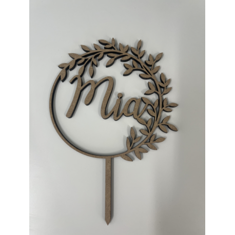 Cake topper couronne de feuillage MIA