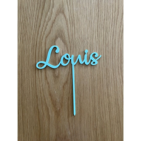 Cake topper prénom calligraphie 6 LOUIS