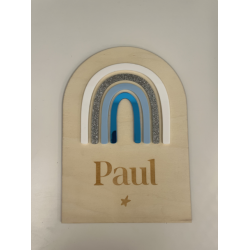 Pancarte naissance arc-en-ciel PAUL