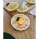 Magnet personnalisé citron en bois et plexiglas anniversaire baptême