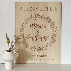 Panneau d'accueil mariage en bois, panneau personnalisé mariage