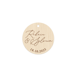 Étiquette en bois personnalisée pour cadeaux d'invités mariage