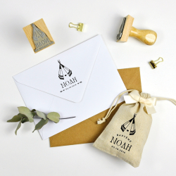 Tampon naissance personnalisé tipi bohème