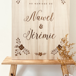 Panneau de bienvenue personnalisé mariage champêtre