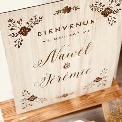 Panneau de bienvenue personnalisé mariage champêtre