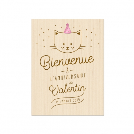 Panneau anniversaire personnalisé décoratif thème chat