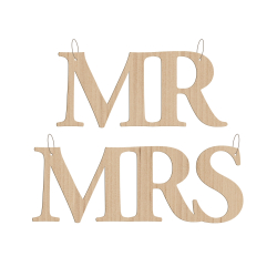 Découpe en bois pour chaise, pancarte Mr et Mrs