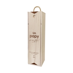 Caisse à vin en bois personnalisée, coffret vin Papy