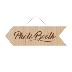 Panneau directionnel en bois gravé Photo Booth
