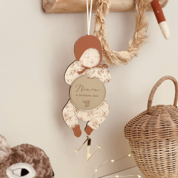 Décoration murale en bois bébé, cadeau symbolique naissance