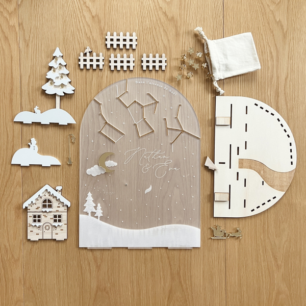Calendrier de l'Avent en bois personnalisé, calendrier Noël ludique