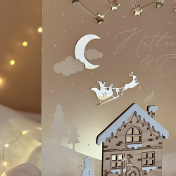 Calendrier de l'avent Noël personnalisé bois et plexiglas
