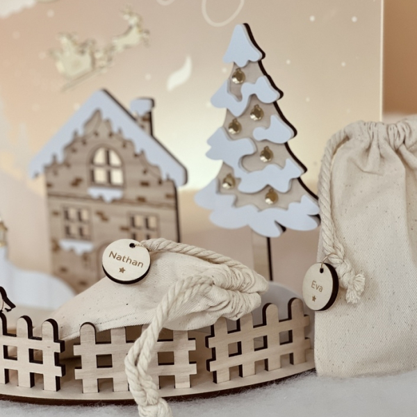 Calendrier de l'Avent personnalisé, pochons pour cadeaux enfant