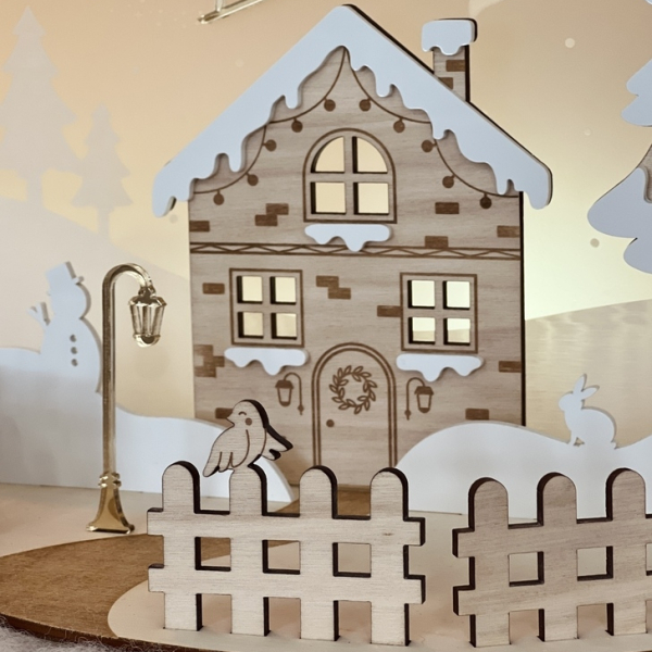 Féérie de Noël, décompte calendrier, illustration d'hiver