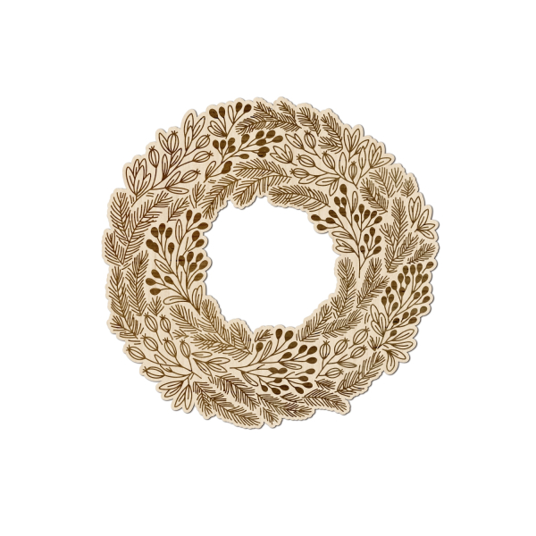 Couronne de l'Avent branches de sapin en bois, décoration de Noël