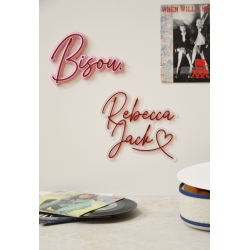 Enseigne Bisou en plexiglas, cadeau Saint Valentin