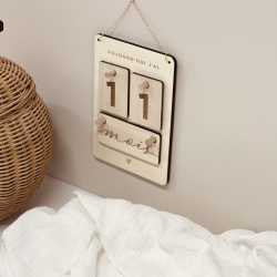 Carte étapes évolutive et originale en bois, pièces peuplier