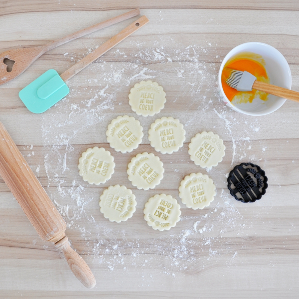 Biscuits Merci fleur champêtre mariage anniversaire bapteme
