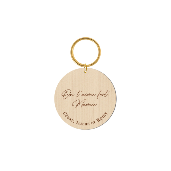 Porte-clé personnalisé en bois mamie, cadeau grand-mère