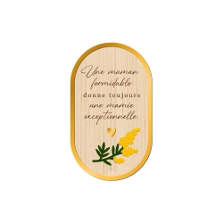 Magnet en bois citation Mamie exceptionnelle, cadeau fête des grand-mère