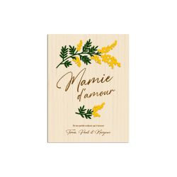 Cadeau personnalisé grand-mère, affiche mimosa