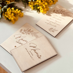 Carte postale en bois, cadeau fête des grand-mères