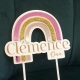 Cake topper en bois avec plexiglas couleur, arc-en-ciel