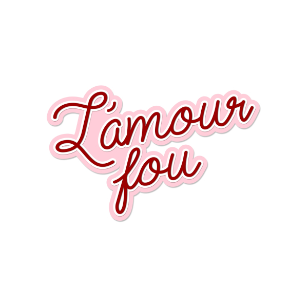 Décoration murale originale enseigne L'amour fou rose pastel et rouge
