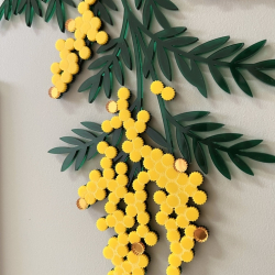 Décoration murale originale branche de mimosa