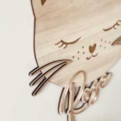 Anniversaire enfant thème chat, décoration murale tête de chat