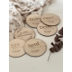 Lot de cartes étapes en bois, welcome card baby