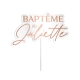 Cake topper baptême personnalisé, cake topper plexiglas rose gold