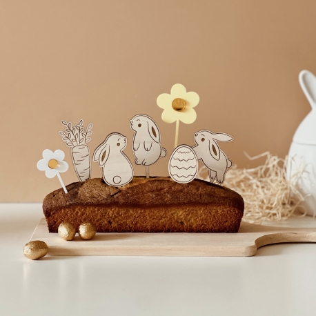 Piques en bois pour gâteau décorations de Pâques - Print Your Love