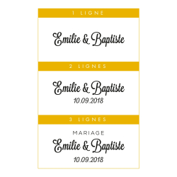 Tampon mariage avec prénoms typographie